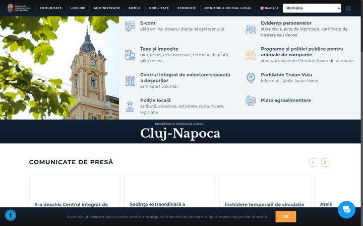Screenshot of primariaclujnapoca.ro