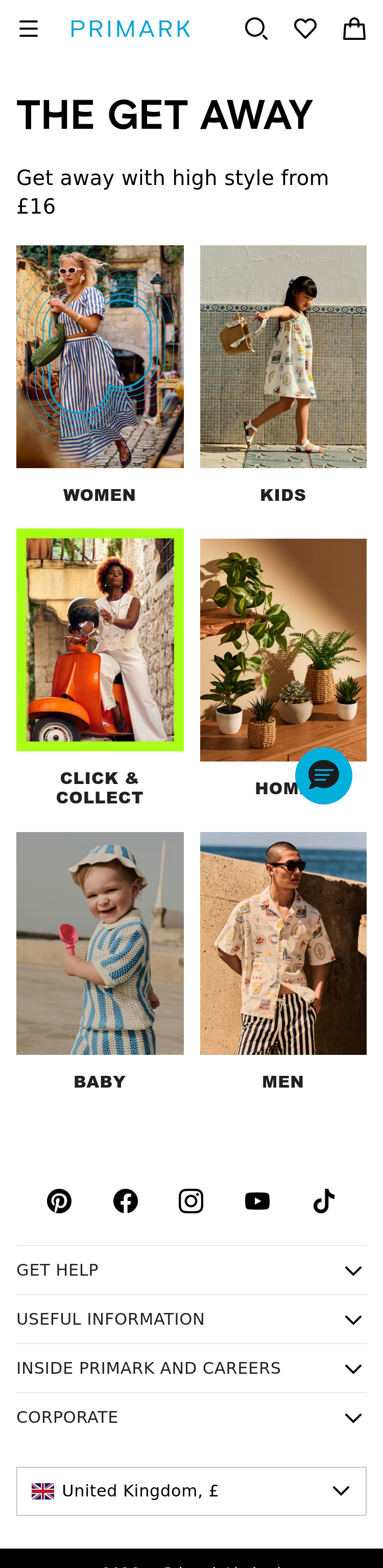 Mobile screenshot of primark.com