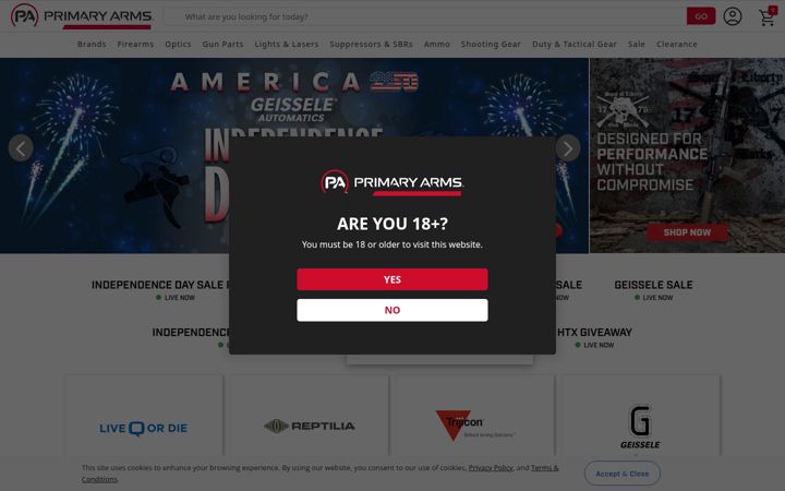 Zrzut ekranu primaryarms.com