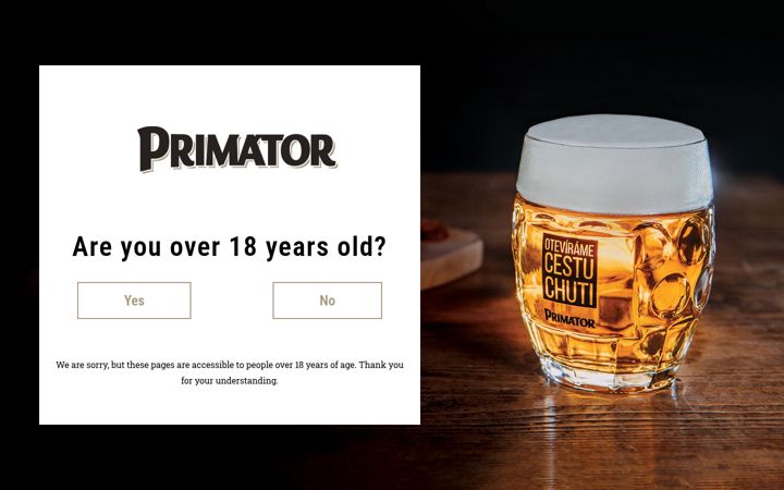 Screenshot stránky primator.cz