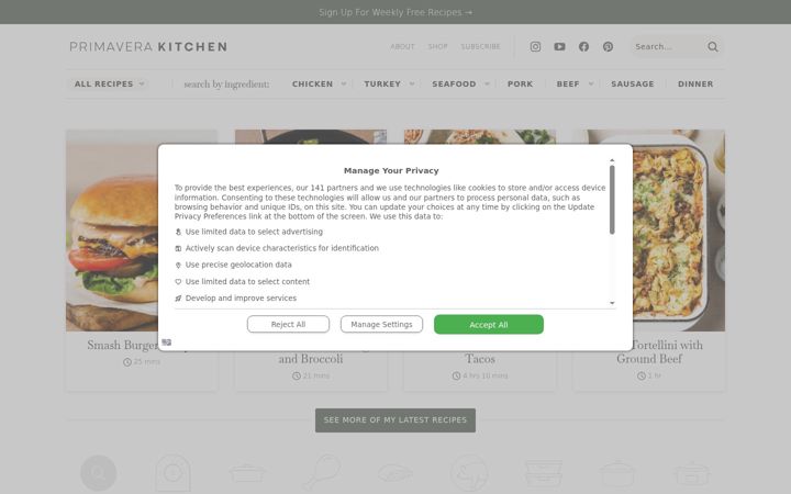 Screenshot of primaverakitchen.com