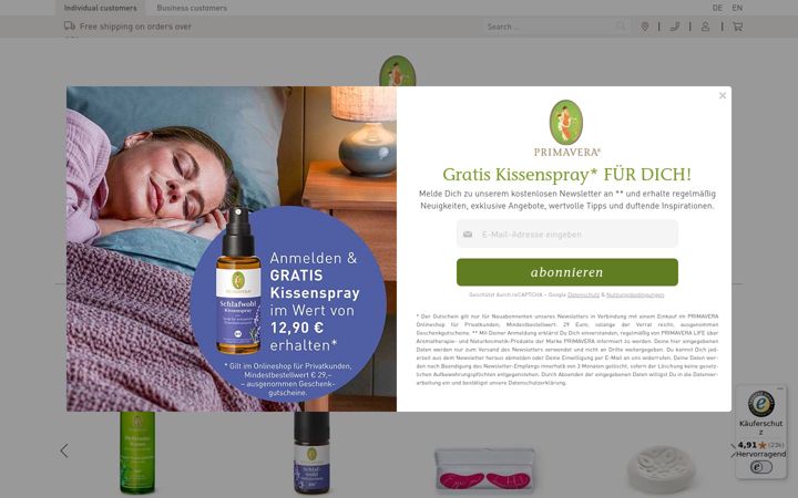 Screenshot of primaveralife.com