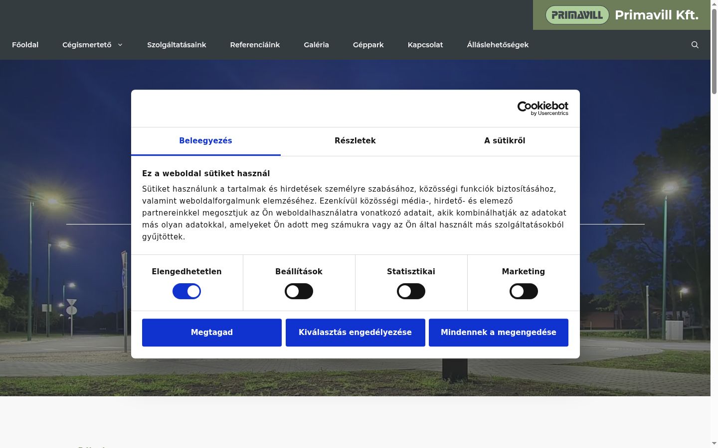 Captura de pantalla del banner de consentimiento mostrado antes de cualquier interacción