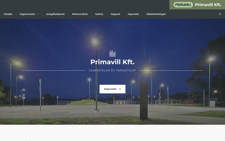 Screenshot of primavillkft.hu