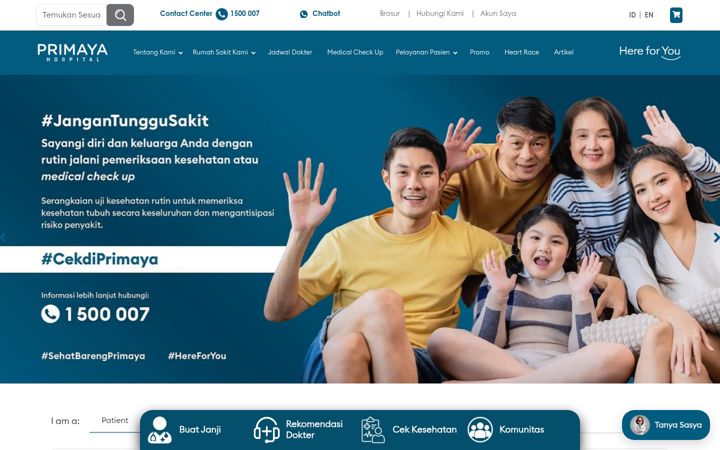 Screenshot of primayahospital.com