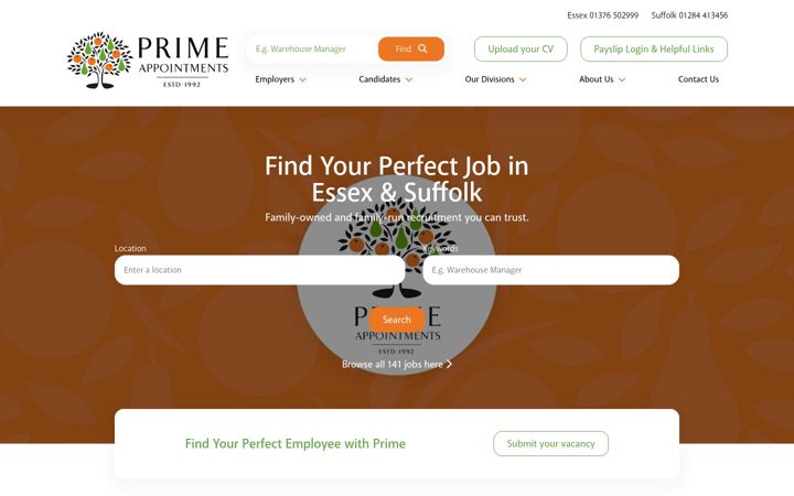 Screenshot of prime-appointments.co.uk