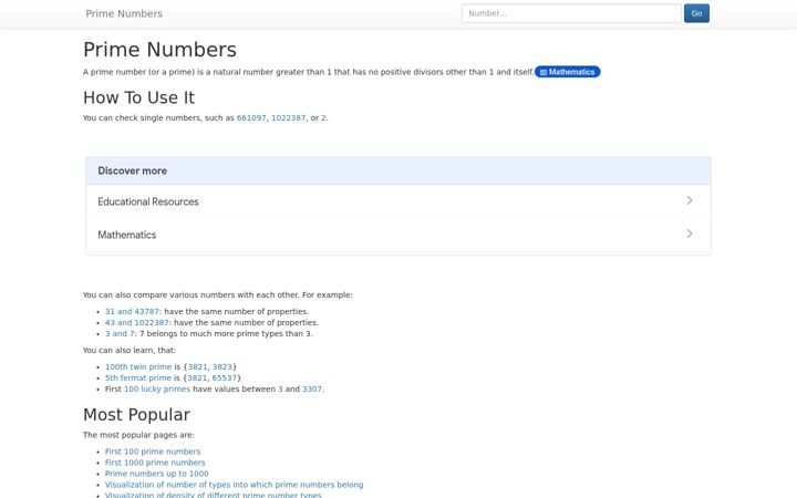 Screenshot of prime-numbers.info