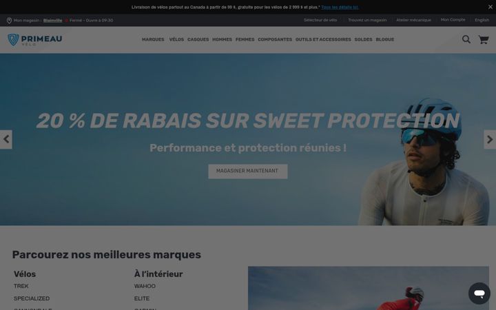 Screenshot of primeauvelo.com