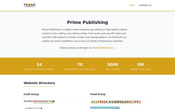 Screenshot of primecp.com