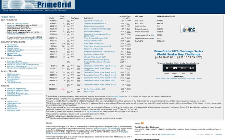 Screenshot of primegrid.com