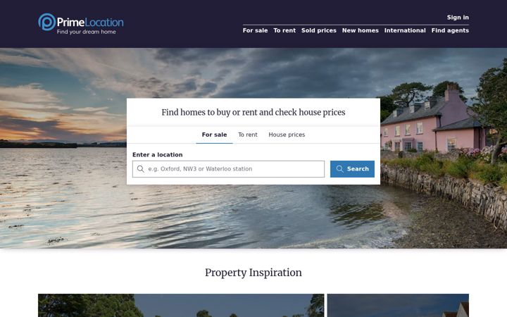 Screenshot di primelocation.com