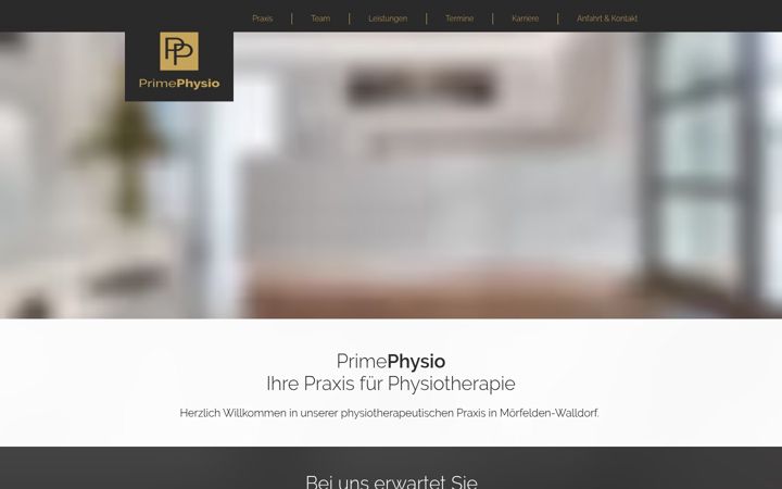 Snímek obrazovky primephysio.de