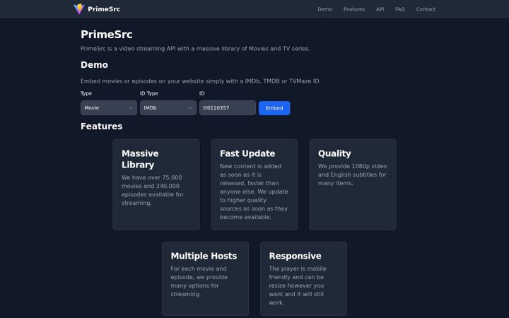 Screenshot of primesrc.me