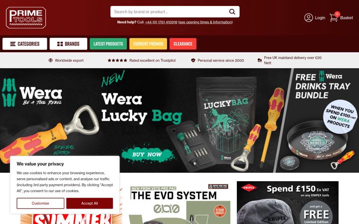 Screenshot of primetools.co.uk
