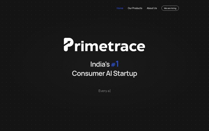 Screenshot of primetrace.com