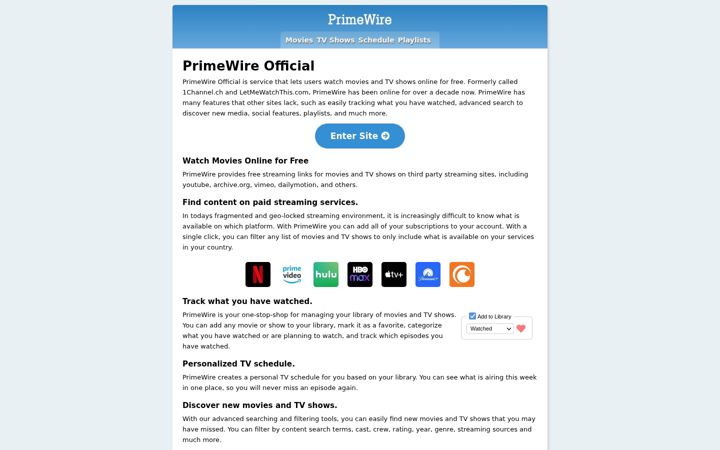 Screenshot of primewire.pw