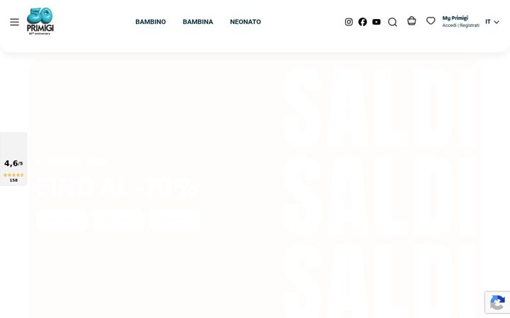 Screenshot of primigi.it
