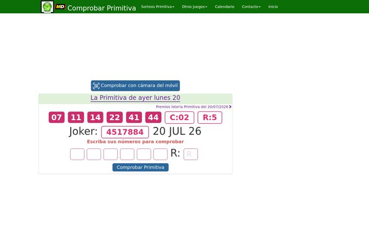 Screenshot of primitivacomprobar.es