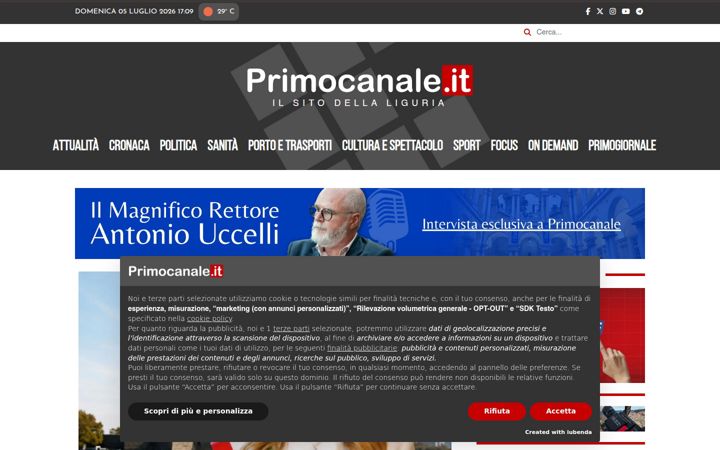 Screenshot of primocanale.it