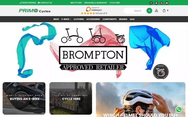 Ekrano kopija primocycles.co.uk