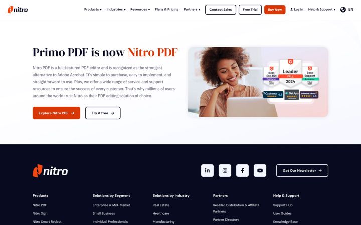 Screenshot of primopdf.com