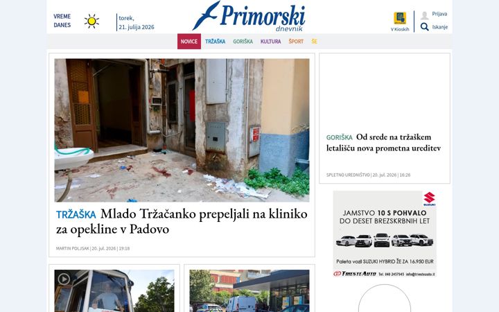 Screenshot of primorski.eu