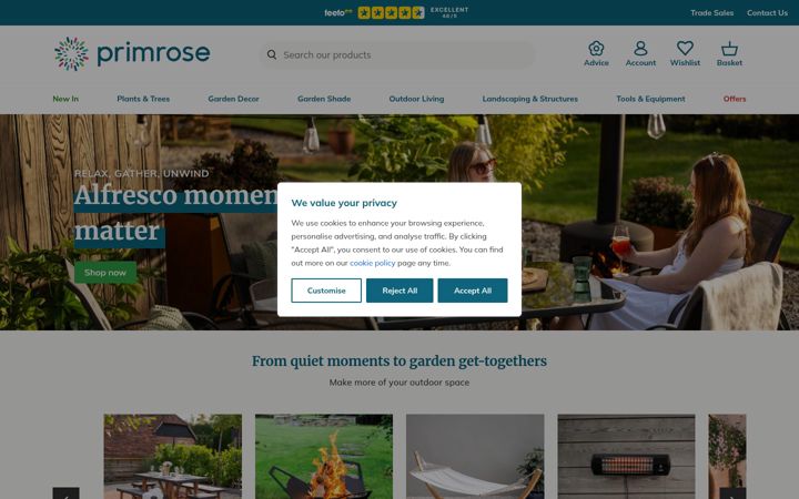 Screenshot of primrose.co.uk