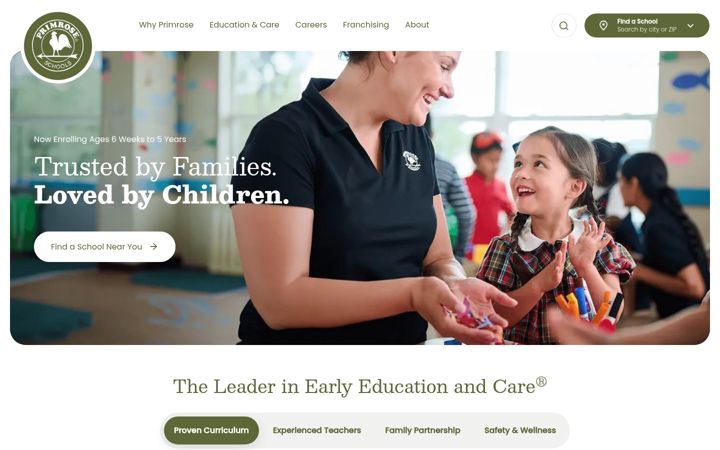 Screenshot of primroseschools.com