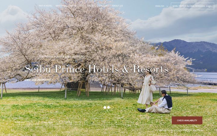 Screenshot of princehotels.com