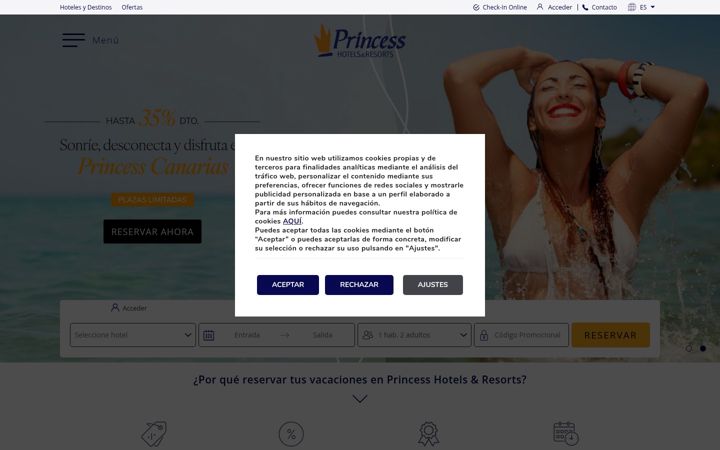 Screenshot of princess-hotels.com