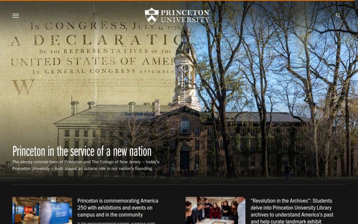 Екранна снимка на princeton.edu