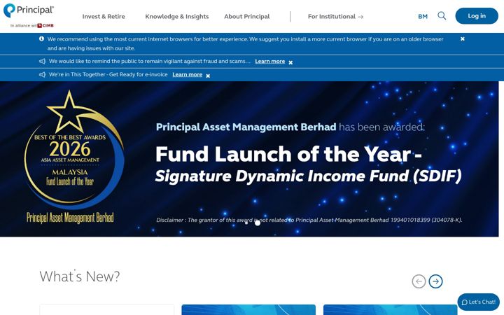 Screenshot of principal.com.my