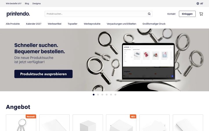 Screenshot von printendo.at