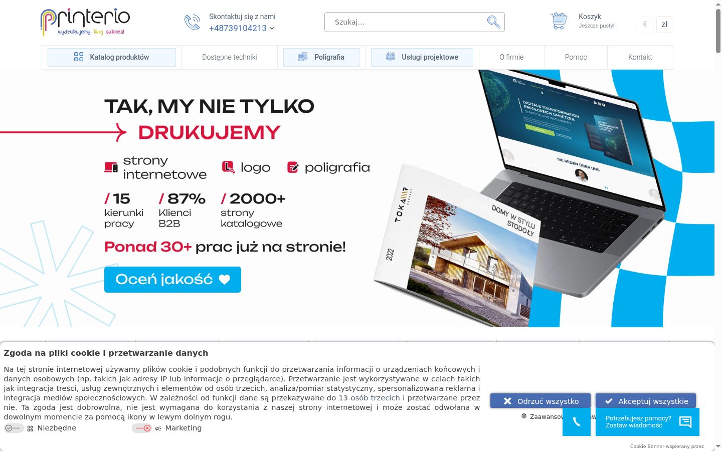 Snimka zaslona bannera za privolu prikazanog prije bilo kakve interakcije