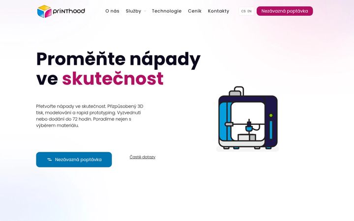 Snímek obrazovky printhood.cz