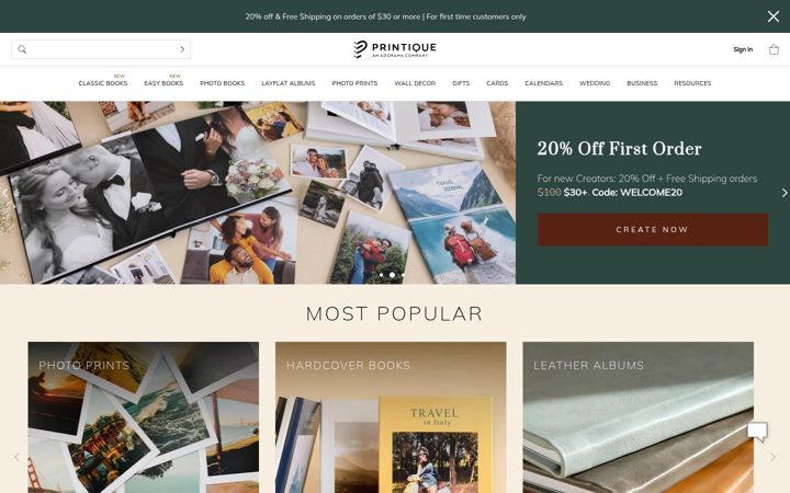 Screenshot of printique.com