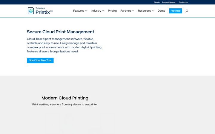 Screenshot di printix.net