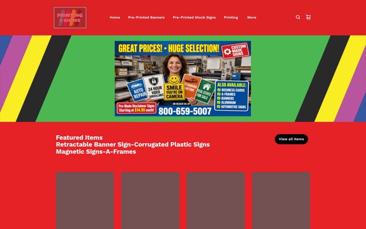 Screenshot of printsignsonline.com