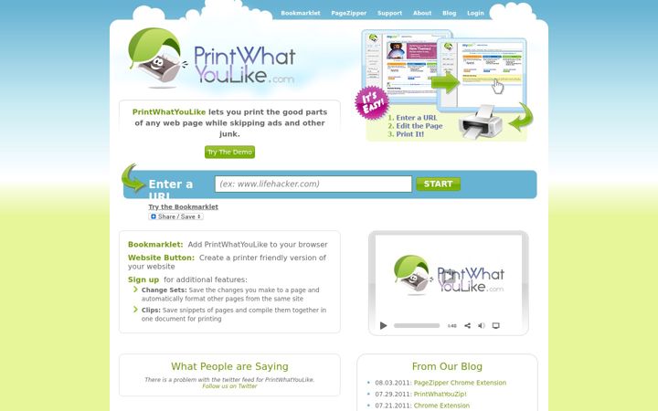 Screenshot of printwhatyoulike.com
