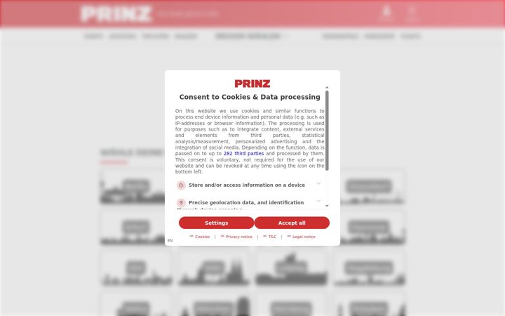 Screenshot of prinz.de