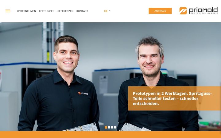 Screenshot of priomold.de