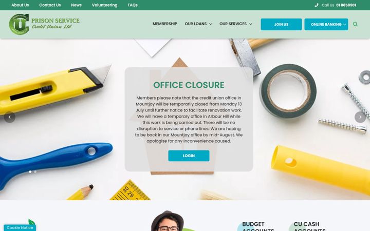 Screenshot of priscu.ie