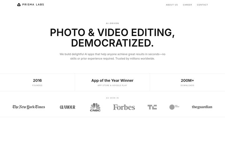 Screenshot of prisma-ai.com