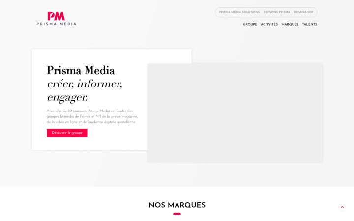 Screenshot of prismamedia.com