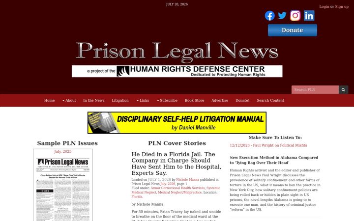 Screenshot of prisonlegalnews.org
