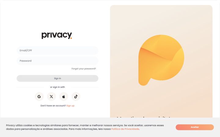 Skærmbillede af privacy.com.br