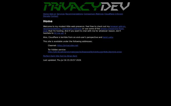 Screenshot of privacydev.net