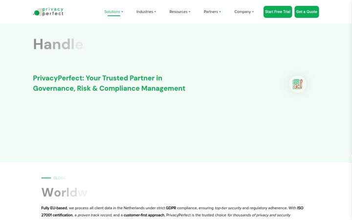 Ekrano kopija privacyperfect.com