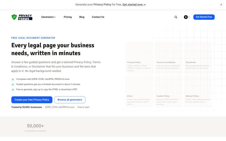 Screenshot of privacyterms.io