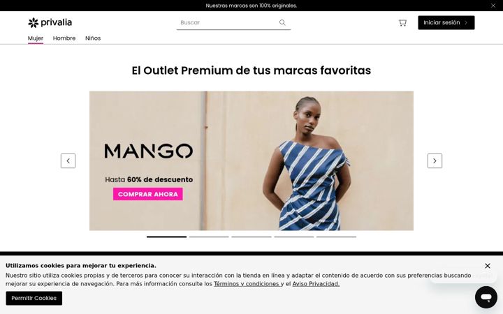 Screenshot of privalia.com.mx